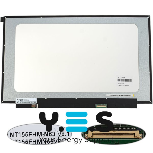Матриця 15.6" NT156FHM-N63 FHD 1920×1080 eDP 30pin LED Slim матова, роз’єм справа знизу