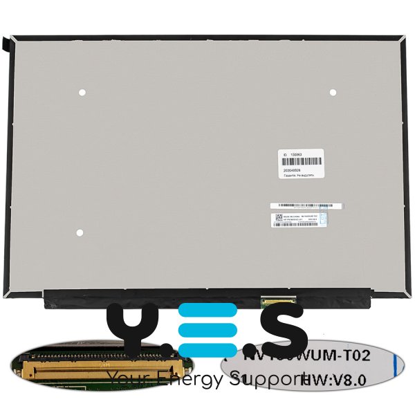 Матриця 16.0" NV160WUM-T02 Touch IPS 1920×1200 eDP 40pin LED Slim матова (розʼєм справа внизу)