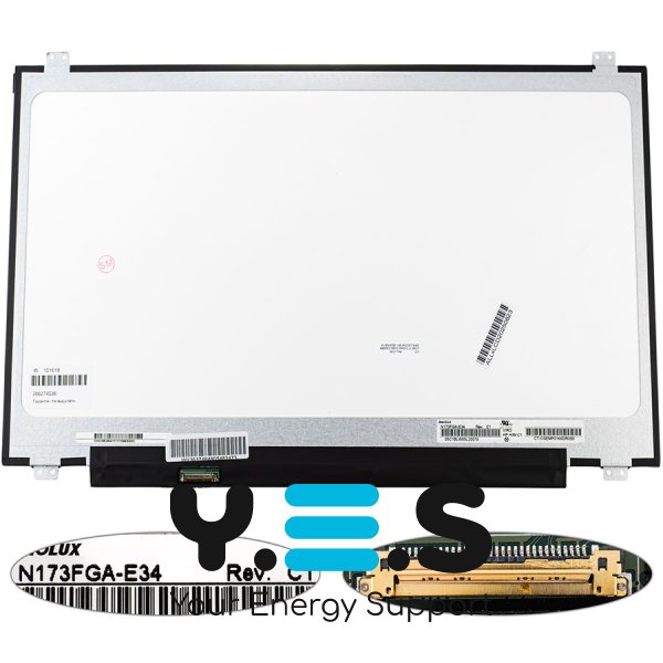 Матриця 17.3" N173FGA-E34 1600x900 eDP 30pin LED Slim матова, розʼєм зліва знизу (renew)