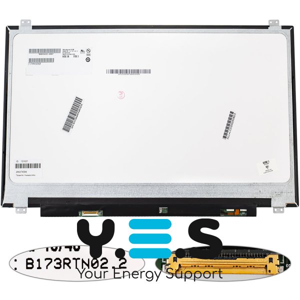 Матриця 17.3" B173RTN02.2 1600×900 eDP 30pin LED Slim матова, розʼєм зліва знизу (renew)