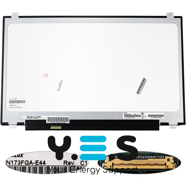 Матриця 17.3" N173FGA-E44 1600×900 eDP 30pin LED Slim глянець, роз’єм зліва знизу (renew)