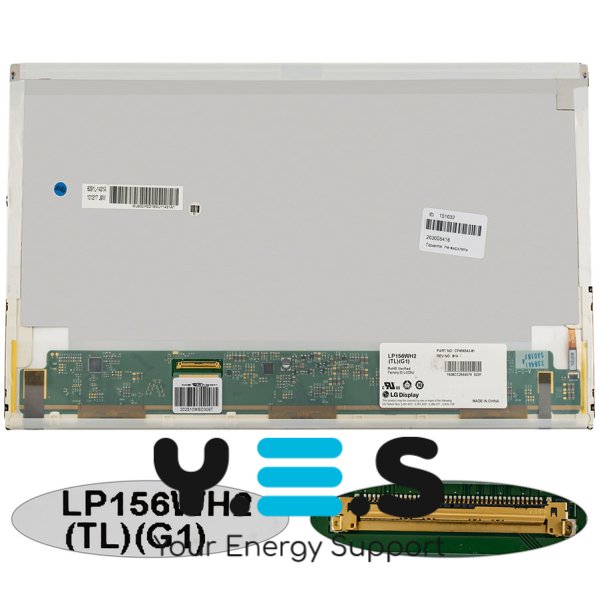 Матриця 15.6" LP156WH2-TLG1 1366×768 40pin LED глянець, роз’єм зліва внизу (renew)