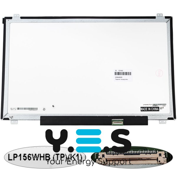 Матриця 15.6" LP156WHB-TPK1 1366×768 eDP 30pin LED Slim матова, роз’єм справа знизу (renew)