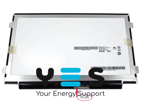 Матриця 10.1" Slim 1024×600 40pin з боковими вушками AUO B101AW06/B101AW02 глянцева Renew