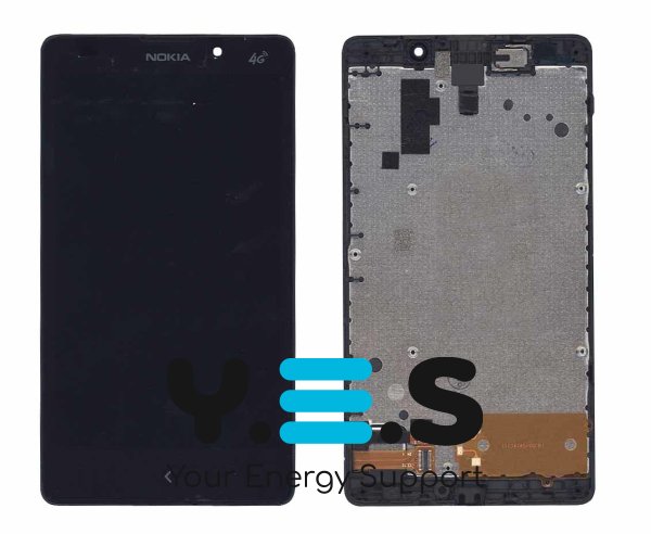 Тачскрін-модуль (матриця) з рамкою для Nokia XL Dual Sim RM-1030, чорний