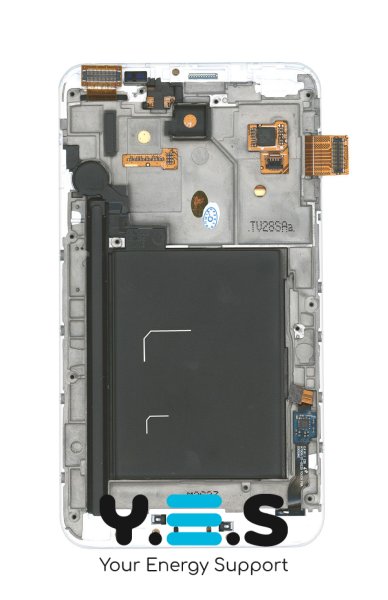 Дисплейний модуль із тачскріном для Samsung Galaxy Note 1 GT-N7000, білий, з рамкою