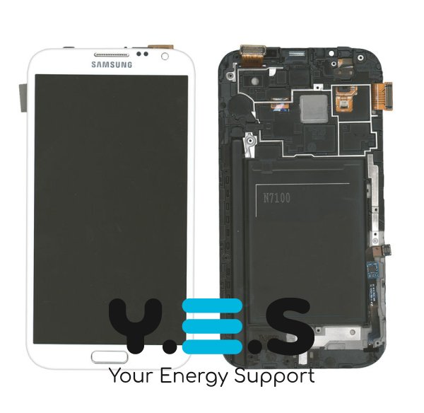 Дисплей з тачскріном у рамці, білий для Samsung Galaxy Note 2 GT-N7100