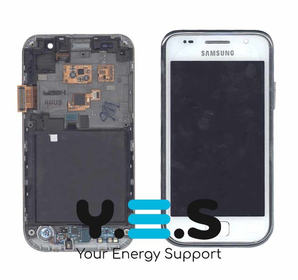 Тачскрін-матриця (модуль) Samsung Galaxy S GT-I9000, біла, з рамкою