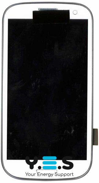 Тачскрін-матриця з рамкою для Samsung Galaxy S3 GT-I9300, Ceramic White (білий)