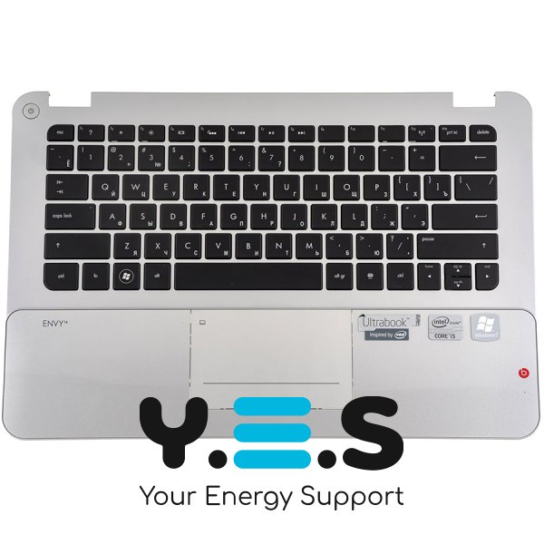 Б/в верхня кришка з клавіатурою для ноутбука HP ENVY 14-3000, срібляста