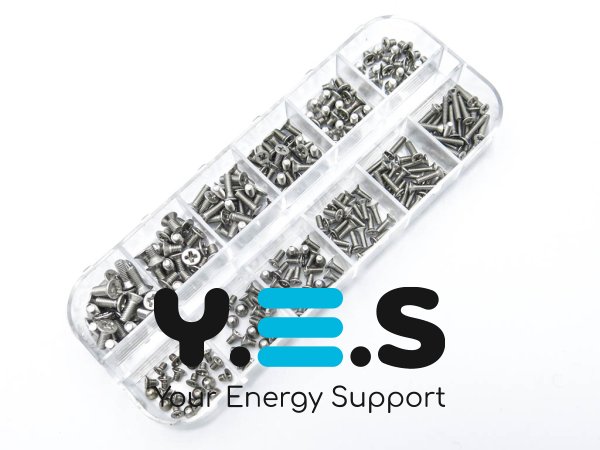 Набір гвинтів для ноутбука 240 шт: 12 видів (20×12), M2/M2.5/M3, нерж. сталь