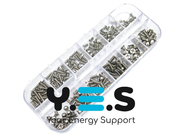 Набір гвинтів для ноутбука 240 шт (12×20): корпусні M2/M2.5/M3, нікельовані