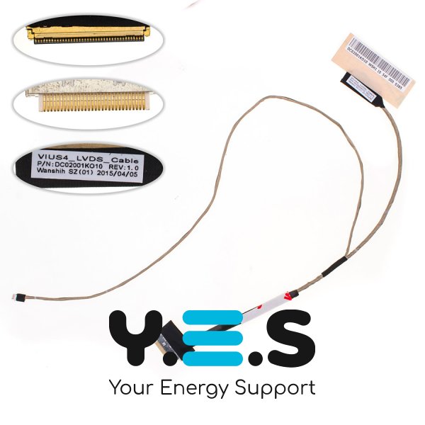 Шлейф матриці Lenovo G510/M30-70/S40-70, IdeaPad S300/S310/S400/S405/S410, LED, з роз'ємом камери DC02001KO10