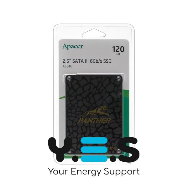 SSD Apacer AS340 Panther 120GB 2.5" SATA III TLC, 500/550 МБ/с (AP120GAS340G-1)
