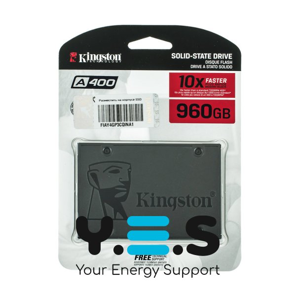 SSD Kingston A400 2.5" 960GB SATA III TLC, 450/500 МБ/с (SA400S37/960G)