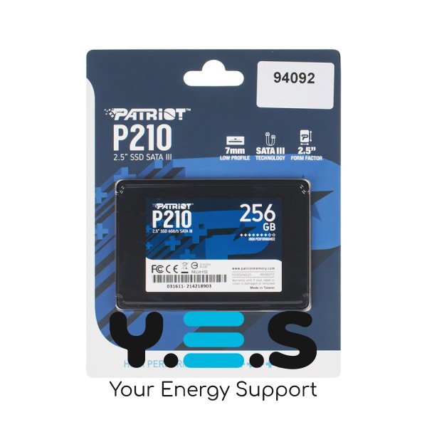 SSD 2.5" Patriot P210 256GB (P210S256G25), SATA III 6Gb/s, 3D TLC, 400/500 МБ/с