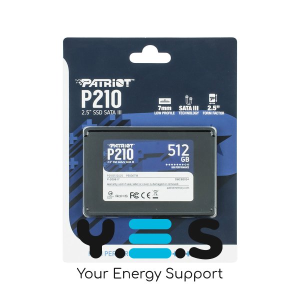 SSD Patriot P210 512GB 2.5" SATA III TLC 3D (P210S512G25) 520/430 МБ/с