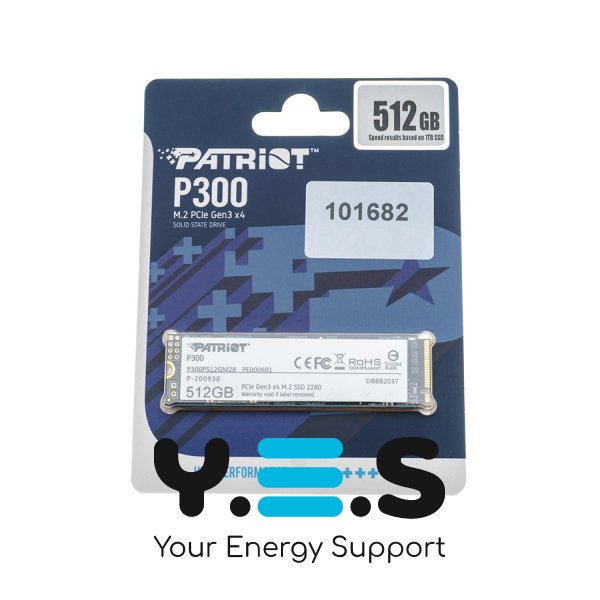 SSD Patriot P300 512GB M.2 2280 NVMe PCIe 3.0x4 3D TLC (1200/1700 МБ/с) P300P512GM28