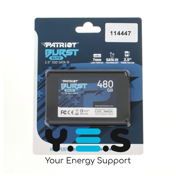 SSD Patriot Burst Elite 480ГБ 2.5" SATA III 6Гб/с 3D QLC PBE480GS25SSDR 320/450 МБ/с