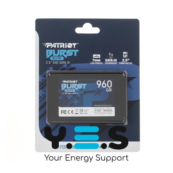 SSD Patriot Burst Elite 2.5" 960GB PBE960GS25SSDR, 3D QLC, SATA III, 320/450MB/s