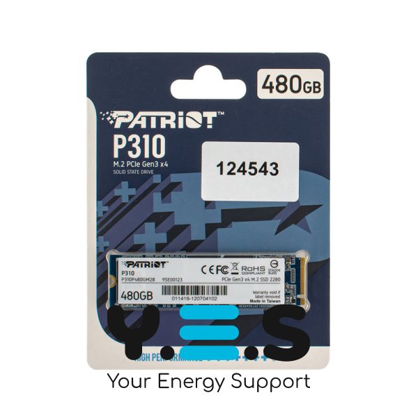 SSD Patriot P310 480GB M.2 2280 NVMe PCIe 3.0x4 TLC 1500/1700MB/s (P310P480GM28)