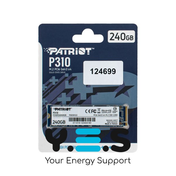 SSD Patriot P310 M.2 2280 NVMe 240GB PCIe 3.0x4 3D TLC 1000/1700MB/s P310P240GM28