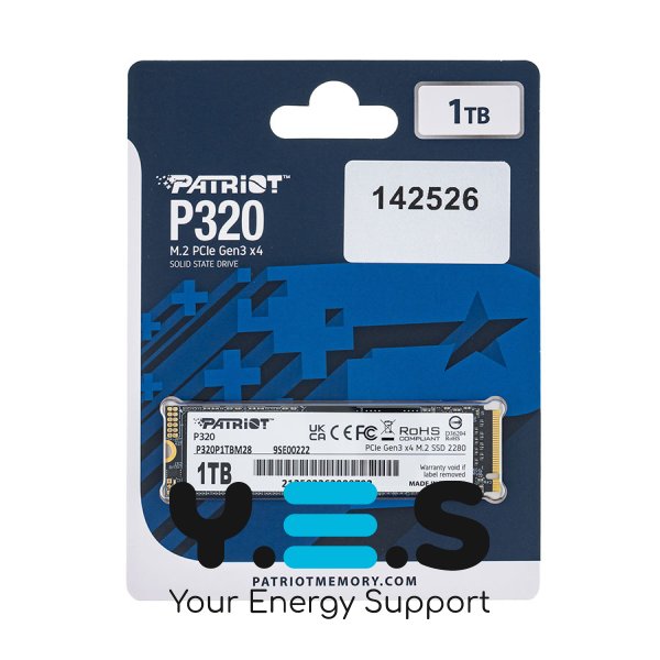 SSD Patriot P320 1ТБ M.2 2280 NVMe PCIe 3.0x4 TLC, 3000/2200 МБ/с (P320P1TBM28)