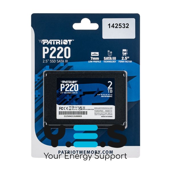 SSD Patriot P220 2.5" 2ТБ SATA III TLC, 500/550 МБ/с (P220S2TB25)