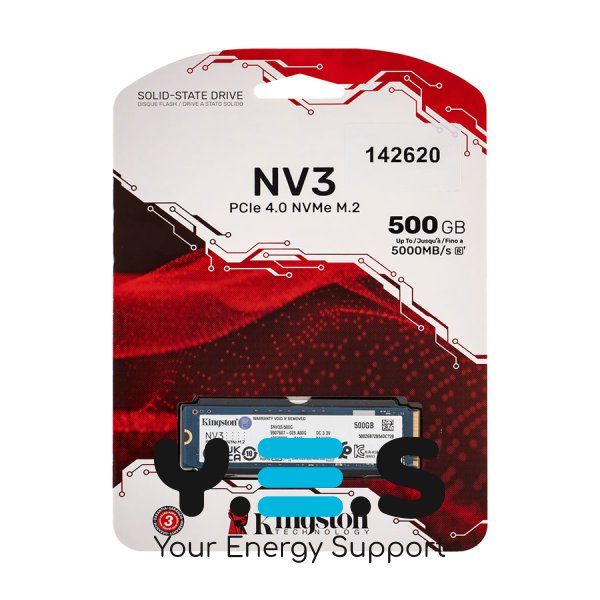 SSD Kingston NV3 500ГБ M.2 2280 NVMe PCIe 4.0x4 3D NAND 6000/2200 МБ/с SNV3S/500G