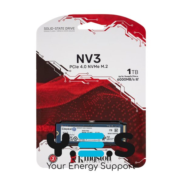 SSD Kingston NV3 1ТБ M.2 2280 NVMe PCIe 4.0x4 3D NAND 6000/4000 МБ/с SNV3S/1000G