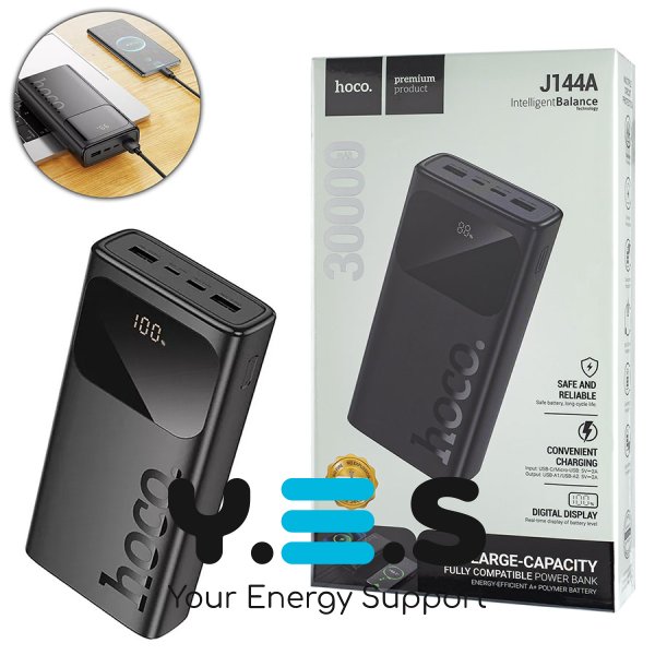 Універсальний павербанк HOCO J144A Hymn 30000mAh, чорний (6942007642132)