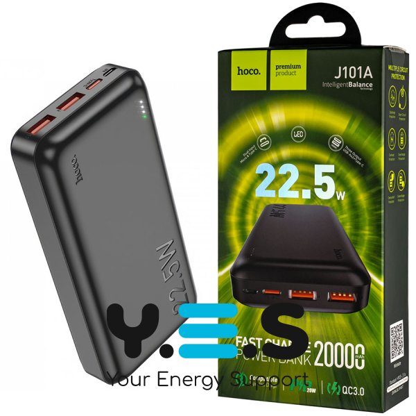 Універсальний павербанк HOCO J101A Astute 20000mAh, 22.5W, чорний (6931474782496)