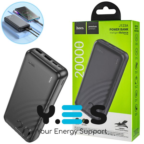 Універсальний павербанк HOCO J123A Element 20000 мА·год, чорний (6942007612067)