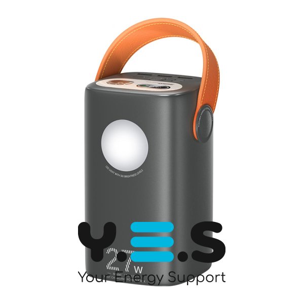 Повербанк Remax RPP-123 60000 мА·год, 27W швидка зарядка, LED-ліхтарик, сірий