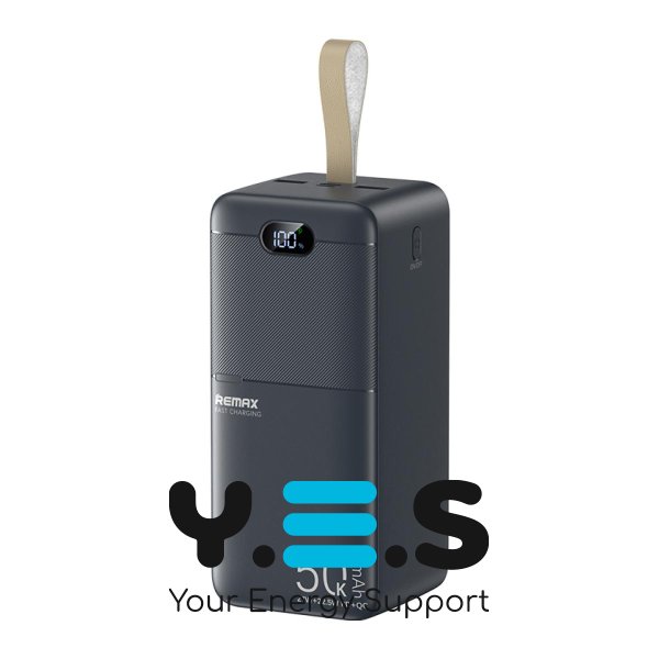 Павербанк Remax RPP-117 50000 мА·год, 27W швидка зарядка, LED-ліхтарик, чорний