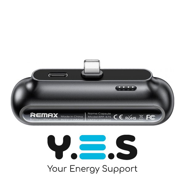 Повербанк Remax RPP-576 2500 mAh Black для iPhone, швидка зарядка (Capsule Series)