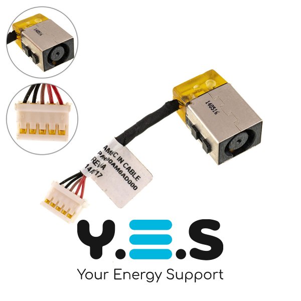 Розʼєм живлення PJ596 для Dell 7547, 7548 з кабелем