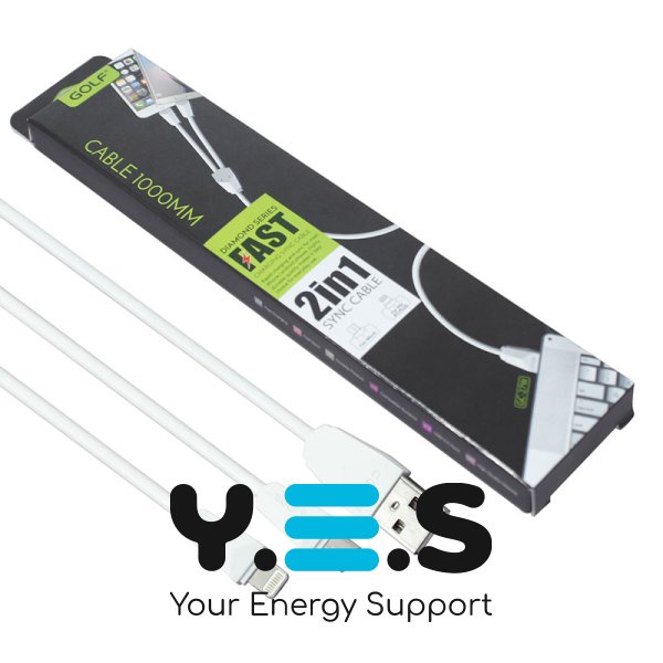 Кабель GOLF GC-27W для iPhone та microUSB, білий