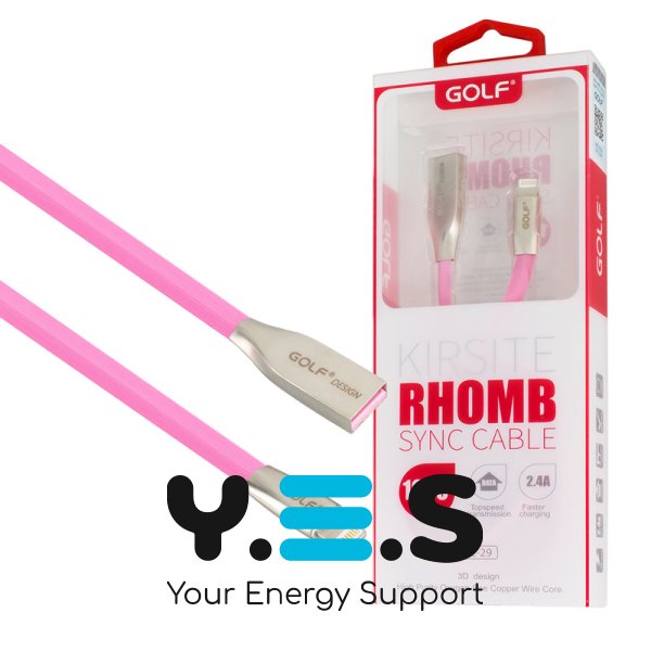 Кабель GOLF GC-29I Lightning, цинковий сплав, білий