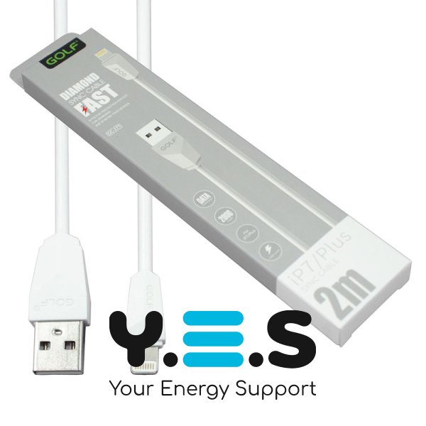 Кабель GOLF GC-27i Lightning 2 м, білий