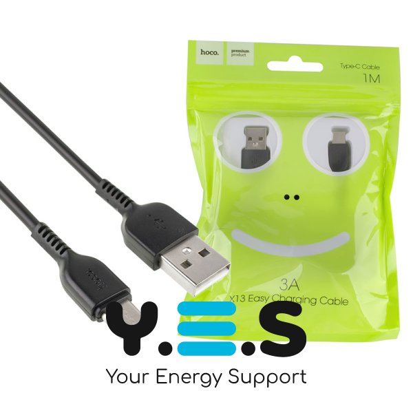 Кабель HOCO X13 USB–Type-C 3A, чорний (6957531061182)