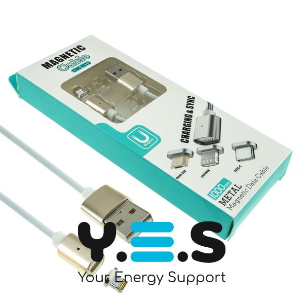 Магнітний кабель DM-M12 Lightning для iPhone, gold/white