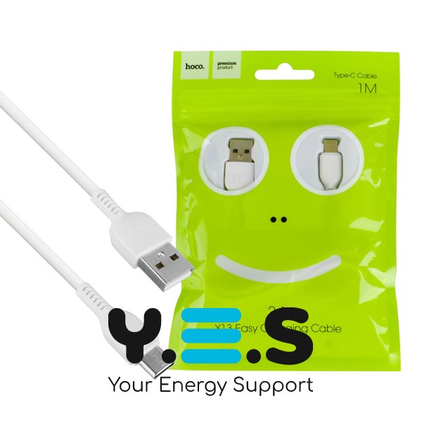 Кабель HOCO X13 USB‑A → Type‑C, білий, 3A (6957531061199)