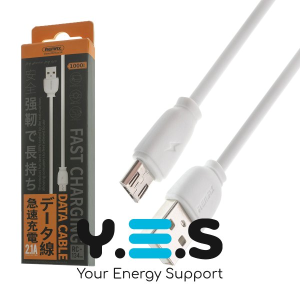 Кабель REMAX Fast Charge USB–Micro USB, білий, 1 м