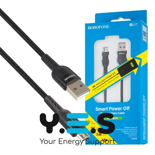 Кабель BOROFONE BU17 USB–Micro USB 1 м, чорний