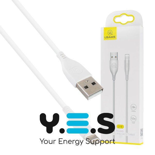 Кабель Usams US-SJ266 U18 USB–Lightning круглий, 1 м, білий