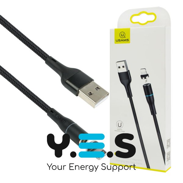 Магнітний кабель USAMS US-SJ352 U32 Lightning, алюміній, заряд/дані, 1 м, чорний