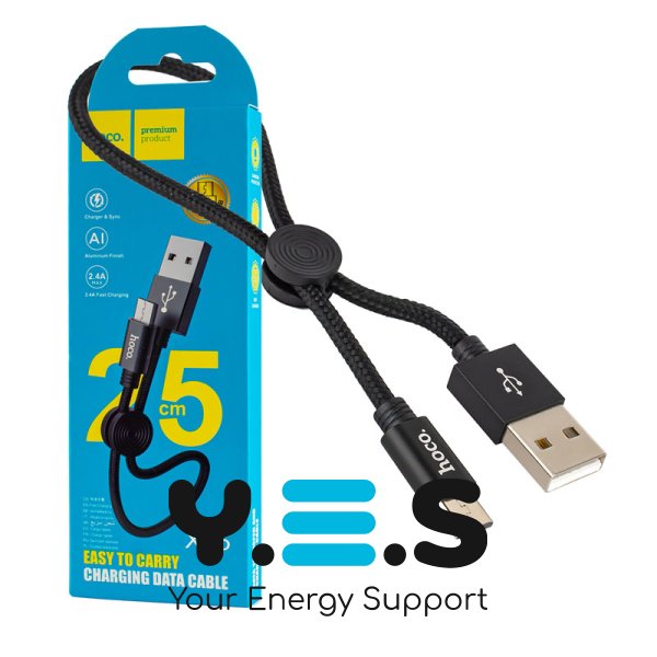 Кабель HOCO X35 Premium для зарядки MicroUSB, чорний, 0,25 м