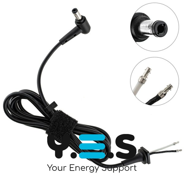 DC-кабель живлення для БЖ ASUS 90W 5.5×2.5 мм, 2×1 мм, L-штекер (БЖ→ноутбук) Original