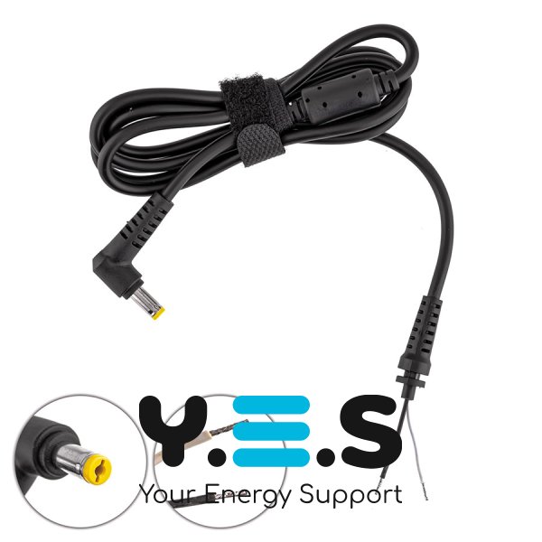 DC-кабель живлення для БЖ ACER 30W 5.5×1.7 мм, 2×1 мм, L-штекер (БЖ→ноутбук) Original